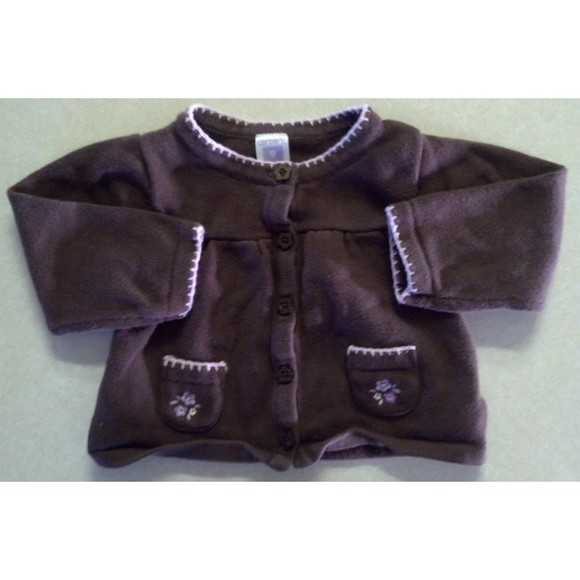 Girl's Size 9 M Months 3 Piece Carter's Outfit Brown Cardigan, Pink Top & Pants - Picture 7 of 10